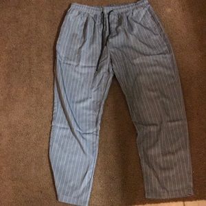 2x mens grey striped pants